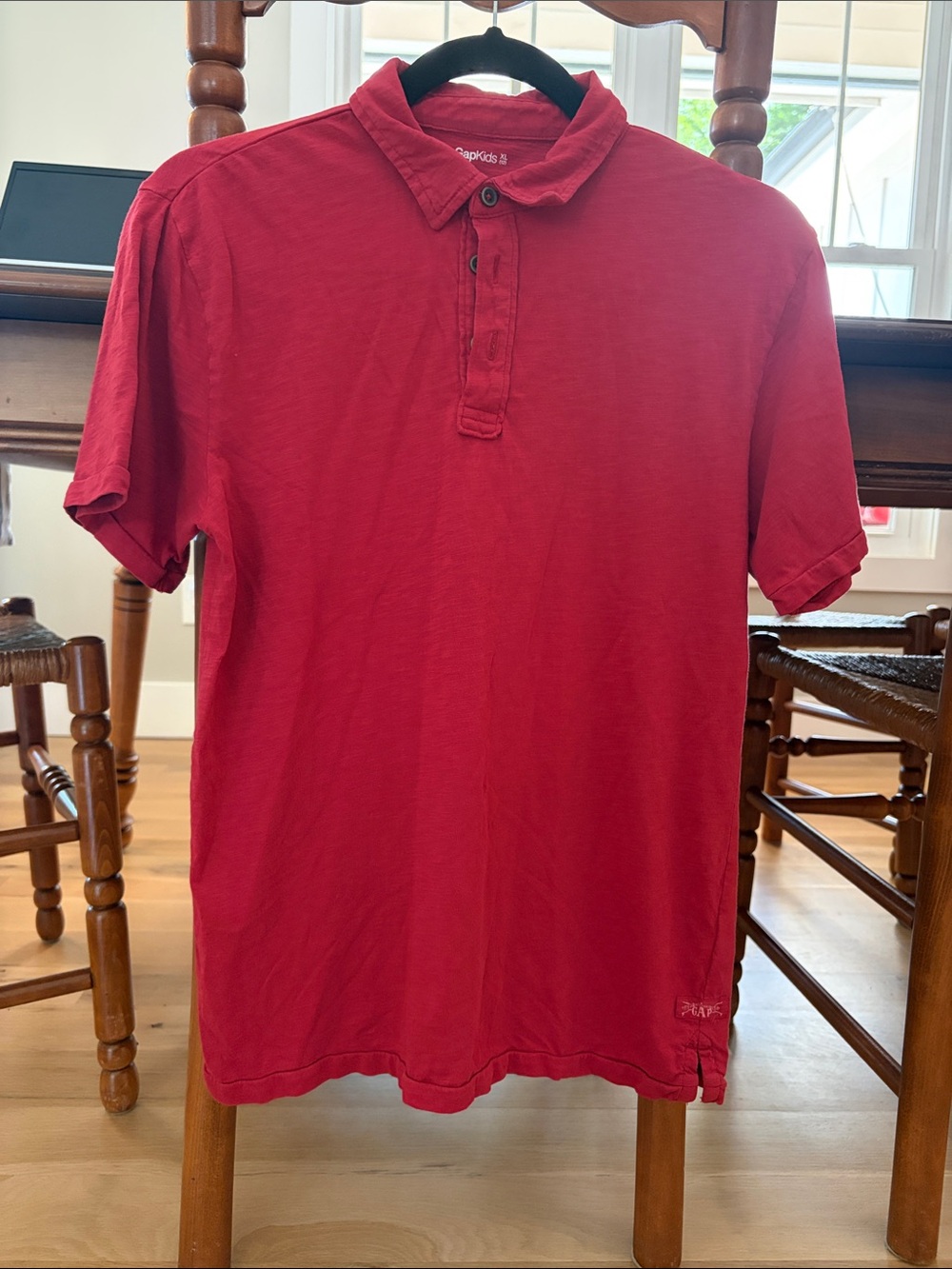 GAP Bright Red Polo Shirt with Button Placket